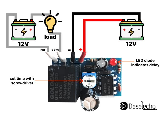 Boxed car timer switch time relay 0 - 40sec 12V 20A delay off universal